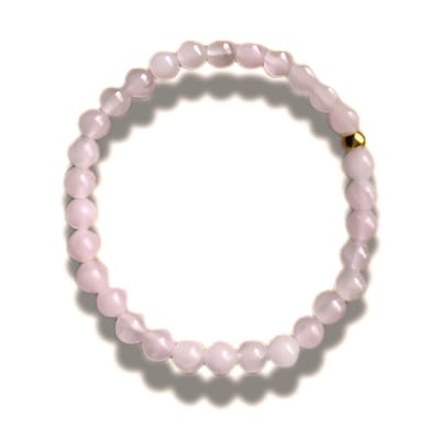 Armband - natuursteen - Rose Quartz - 19 cm 6 mm - rozenkwarts