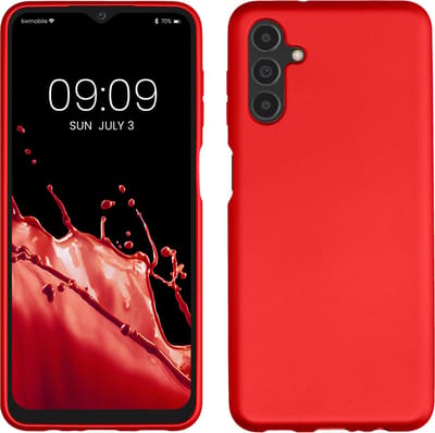 kwmobile telefoonhoesje geschikt voor Samsung Galaxy A04s - Hoesje voor smartphone - Back cover in metallic donkerrood