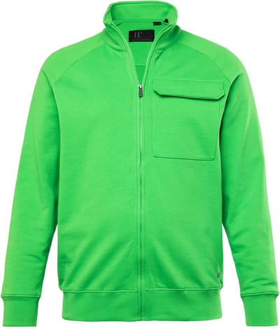 JP 1880 - Heren - Sweatvest wafelstructuur opstaande kraag - Appelgroen - Maat 3XL