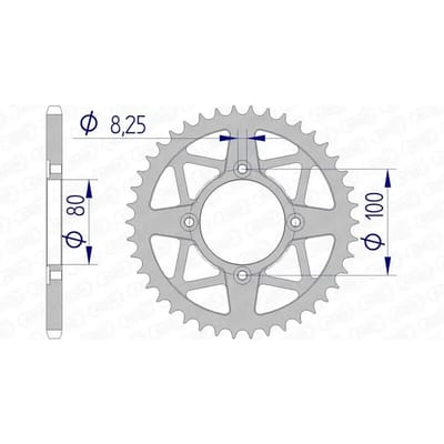 Couronne moto alu Afam 520 43T