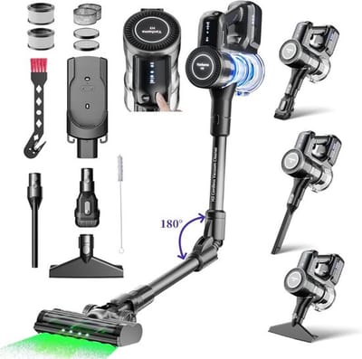 Thuys Steelstofzuiger - Draadloos - Stofzuiger Zonder Zak Op Accu – Draadloos – Vacuum Cleaner – Volledige Set
