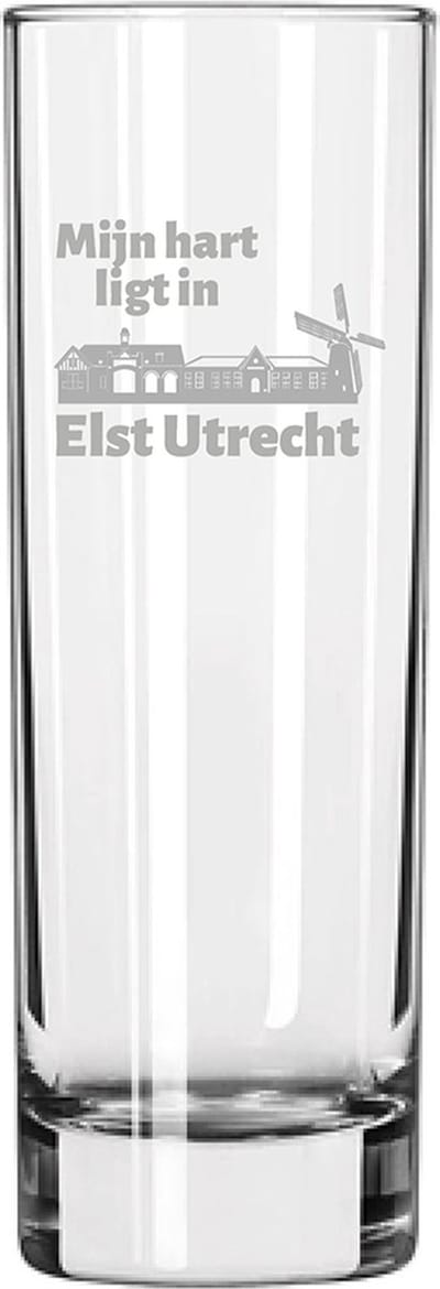 Gegraveerde longdrinkglas 22cl Elst Utrecht