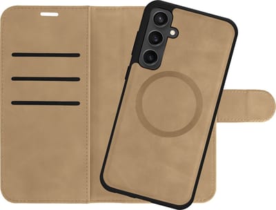 Cazy hoesje geschikt voor Samsung Galaxy S24 Hoesje met Pasjeshouder geschikt voor MagSafe - Uitneembare 2-in-1 Premium Bookcase - Bruin