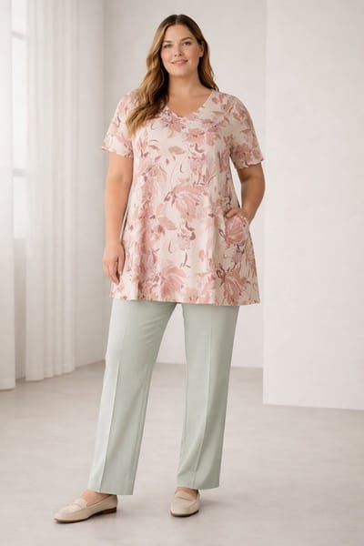 YEST CURVE Leocadia Tops - Natural/Multi Colour - maat X-0(44)