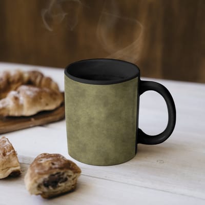 Magische Mok - Foto op Warmte Mokken - Koffiemok - Textuur - Abstract - Groen - Magic Mok - Beker - 350 ML - Theemok