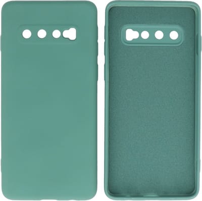 Fashion Backcover Telefoonhoesje - Color Hoesje - Geschikt voor Samsung Galaxy S10 - Donker Groen