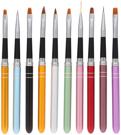 Ynkkvre -10-delige Nail Art Penseelset – Liner & Detail Penselen – Voor Gel, Acryl en Nail Design – Professioneel Manicure Accessoire