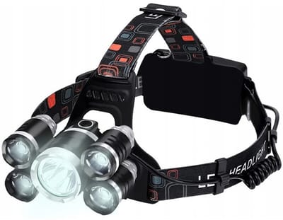 Hoofdlamp - Maxozo Hofdy - Oplaadbaar - 5 Koplampen - 500 Meter Bereik - 18000 Lumen - Verstelbaar - Ultrakrachtige Militaire Hoofdlamp