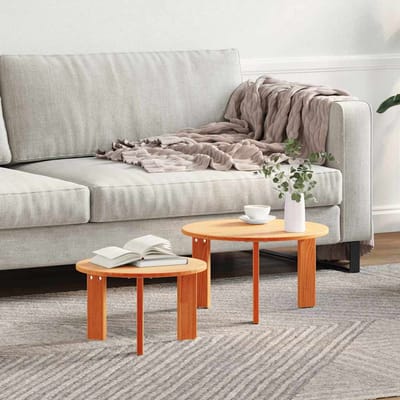 vidaXL - Salontafel - 2 - st - Wasbruin - 47,5 - x - 47,5 - x - 27 - cm - Massief - grenenhout