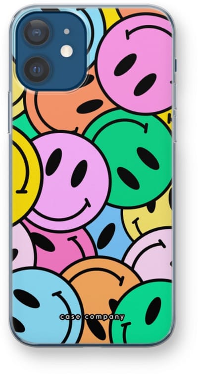 Case Company® - Hoesje geschikt voor iPhone 12 hoesje - Smiley N°1 - Soft Cover Telefoonhoesje - Bescherming aan alle Kanten en Schermrand