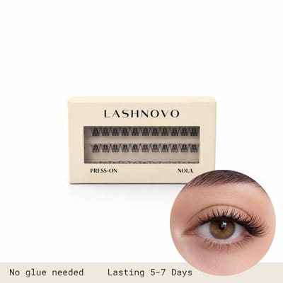 Lashnovo – Press-On Cluster Lashes - Nola – Wimperextensions - Nepwimpers – Zelfklevende Wimpers Zonder Lijm – 5 & 7 Dagen