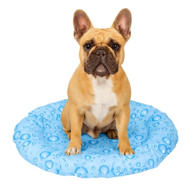 Nobleza Koelmat Hond en Kat - Verkoelende Hondenmand - Rond 52 cm - Koelgel - Zonder Stroom - Lichtblauw