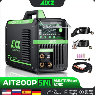 AIXZ HF TIG Lasmachine AIT200P AC DC Lasser Met Puls 5 in 1 IGBT Inverter ARC Stok Lasser Spot TIG Aluminium Lasser