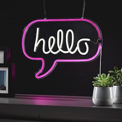 Verwelkomend Neon Hallo Licht