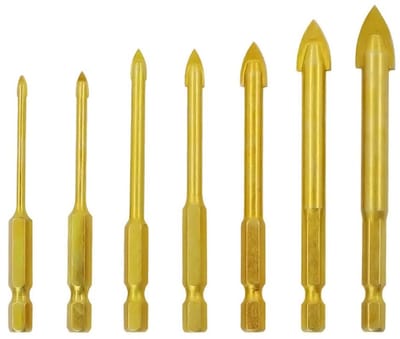 Allecto Plus: Glasboor tegelboorset 3-12 mm - 7-delige set voor keramiek en betonboor - geschikt voor glazen tegels en porselein