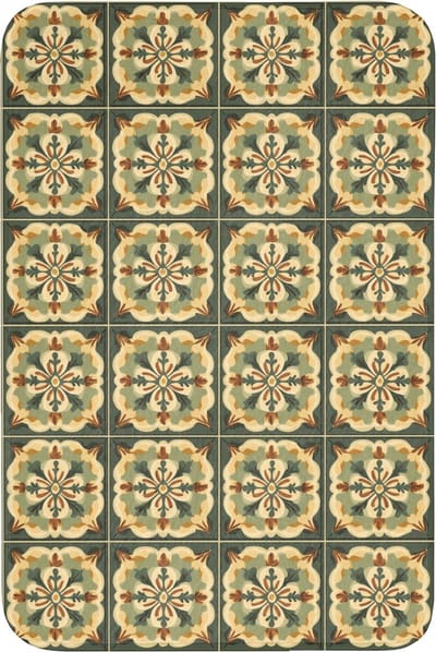 Badmat 60x90 cm - Antislip - Ornament - Patroon - Groen - Badmatten voor badkamer - Badkamermat - Douchemat - Badkamer mat