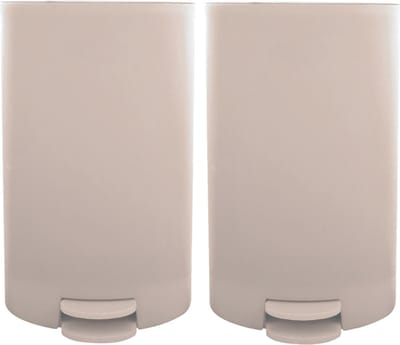 MSV Pedaalemmer - 2x - kunststof - beige - 3L - klein model - 16 x 25 cm - Badkamer/toilet