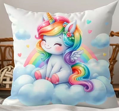 Rainbow Dreams Collection Kussenhoes - Eenhoorn - Unicorn - 45 x 45 cm