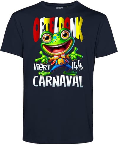 T-shirt Oeteldonk viert Carnaval | Carnavalskleding | Foute Party | Navy | maat XS