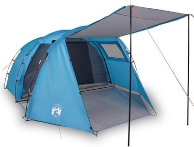Tunneltent 4 personen - Kampeertent Outdoor - Kamperen en Recreatie - Met E-aansluiting - 420x260x153 cm - Blauw