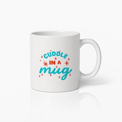 Cuddle in a Mug Koffiemok 330ml – Gezellige Comfort Quote Beker – Perfect Cadeau voor Thee- & Koffieliefhebbers