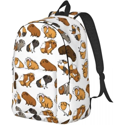 Cavia Processie Rugzak voor Kinderen Student Schooltas Schattig Dierenvriend Dieren Kawaii Pluizig Huisdier Dagrugzak Small 40x30x14cm black