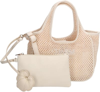 Charm London Shoreditch Handtas - Shopper - Schoudertas - Dames - Zomer - Rietlook - Crème