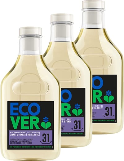 Ecover - Vloeibaar Donker Wasmiddel - Voordeelverpakking 3 x 1.43 L - 93 wasbeurten - Kleurbescherming & Pluisverwijdering - Plantaardig & Biologisch afbreekbaar