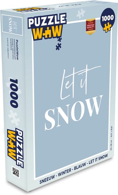 Puzzel Sneeuw - Winter - Blauw - Let it snow - Legpuzzel - Puzzel 1000 stukjes volwassenen