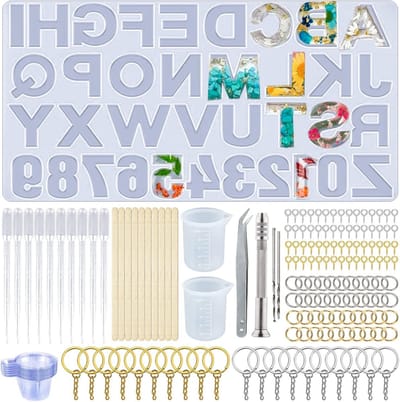 Epoxyhars Mallen voor DIY Creaties, Siliconen Vorm voor Letters en Cijfers, Perfect voor Sieraden en Sleutelhangers, Ideaal voor Hobbymakers en Ambachtslieden