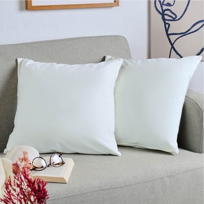 Blumtal Set van 2 Kussenslopen - Velvet - 60 x 60 cm - Off White - Verborgen Ritssluiting - Kussenhoes voor sierkussens