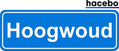 Hacebo - Plaatsnaam Sticker - 29x10 CM - Hoogwoud sticker - Verkeersborden sticker - grappige cadeaus - Hoogwoud