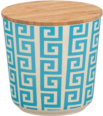 Wenko Opbergpot 500 Ml Keramiek/bamboe Wit/blauw/naturel