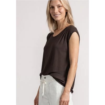 Shirt met afhangende schouders en elastische zoom