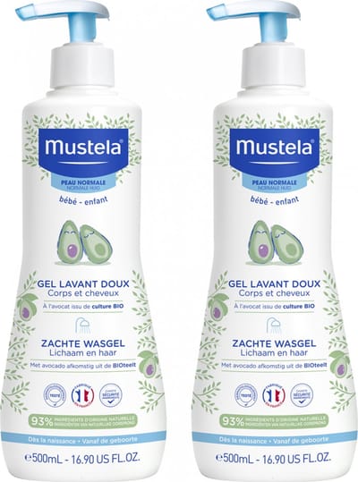Mustela Avocado - Gentle Cleansing Gel - Gevoelge Huid- 2 x 500 ml