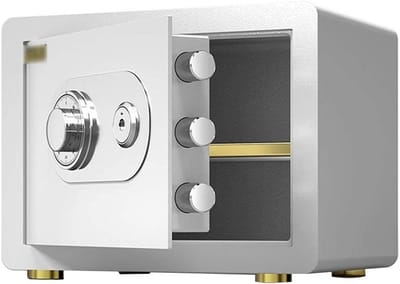 Stalen Kluis - Veiligheidsbox - Waardevolle Spullen - Mechanisch Slot - 35x25x25cm - Wit