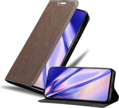 Cadorabo Hoesje geschikt voor Samsung Galaxy A90 5G in KOFFIE BRUIN - Beschermhoes met magnetische sluiting, standfunctie en kaartvakje Book Case Cover Etui