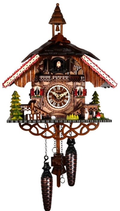 Engstler - 344_Q - Koekoeksklok - Kwarts - Notenhout - 31 cm