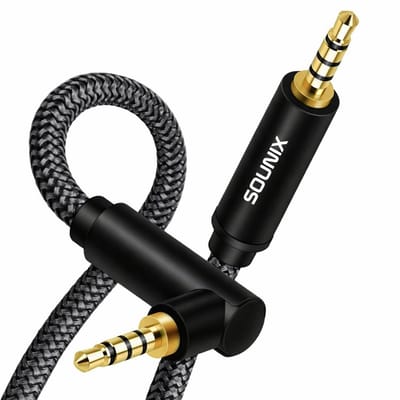 Sounix Aux Kabel - Jack To Jack - Stereo Audio Jack Kabel 3.5 mm - 4-Pole - 2 meter - TRRS - Gold Plated - Male to Male - Universeel - Zwart
