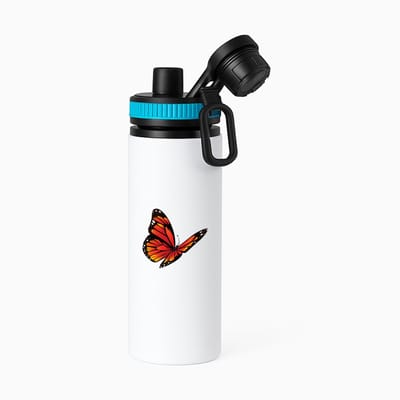 Hacebo® - Vlinders waterfles met draaidop blauw - Vlinder - Dieren liefhebbers - Insecten - dieren - vlindertuin - water fles - 850ML