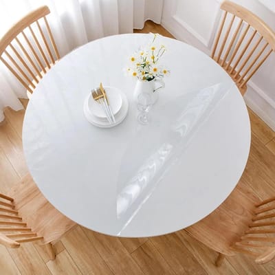 Tafelkleed Beschermhoes - Tafelzeil Rond - Tafel Beschermen - Waterdicht & Snijdbaar - Tot 160 cm - Helder