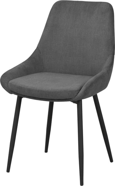 Rowico Home Sierra Eetkamerstoel Donkergrijs - Ribstof - Stof - Zwarte Poten - Modern
