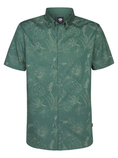 Petrol Industries - Heren All-over print overhemd Scout - Groen - Maat XL