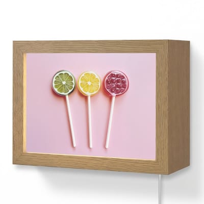 Wandlamp 20x15 cm - Oplaadbaar - Lolly - Snoep - Citrus - Wandlampen binnen woonkamer - Slaapkamer lamp met kabel - Decoratieve nachtlamp - Vloerlamp snoer