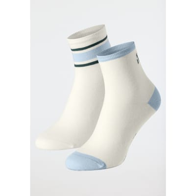 Damessokken, set van 2, halfhoog, wit - Fashion 35/38