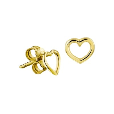 The Fashion Jewelry Collection Oorknoppen Hart - Geelgoud