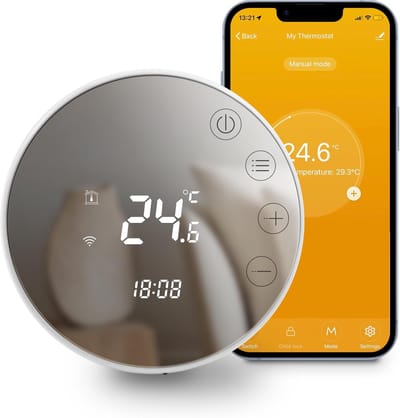 Maximale zoekdekking Slimme WiFi Thermostaat Touchscreen – Tuya Kamerthermostaat voor Gasboiler & Vloerverwarming