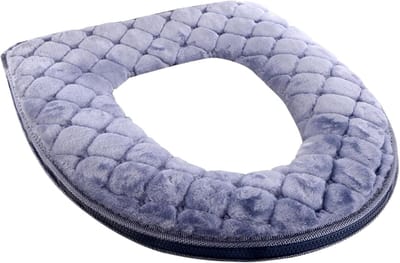 Toiletzittinghoes - Zachte toiletmat - Extra comfort - Wasbaar fluweel ontwerp - 43 x 37 cm - Grijs