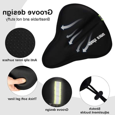Comfortabele Gel Fiets Zadeldekking 28 x 24 cm, Verstelbare Zitting Kussen voor Fietsen, Ideaal voor Binnen en Buiten Fietsen, Fietsaccessoires voor Extra Comfort