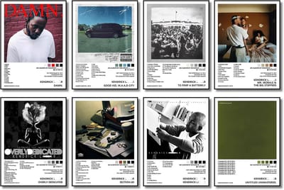 Muziek Posters Set van 8 - Albumhoezen en Wanddecoratie voor Het Kamertje